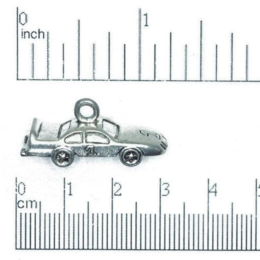 30mm x 5mm Race Car Charm - Made of Pewter - Sold Individually - CBS2494