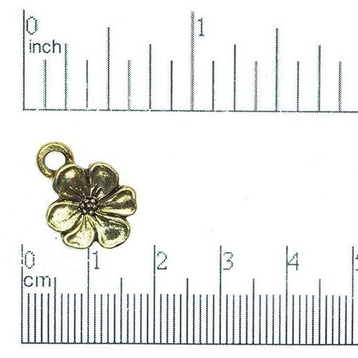 19mm x 14mm Gold or Pewter Daisy Charm - CBS2546