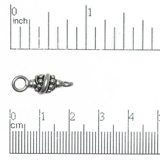 20mm x 7mm Two-Loop Spiral Bubble Connector - Made of Pewter - Sold Individually - CBS2632