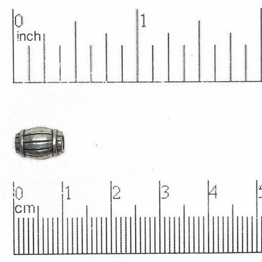 Barrel Bead Available in Silver & Gold - Made from Pewter - Measures 8mm x 5mm - Sold by the Piece - CBS2798