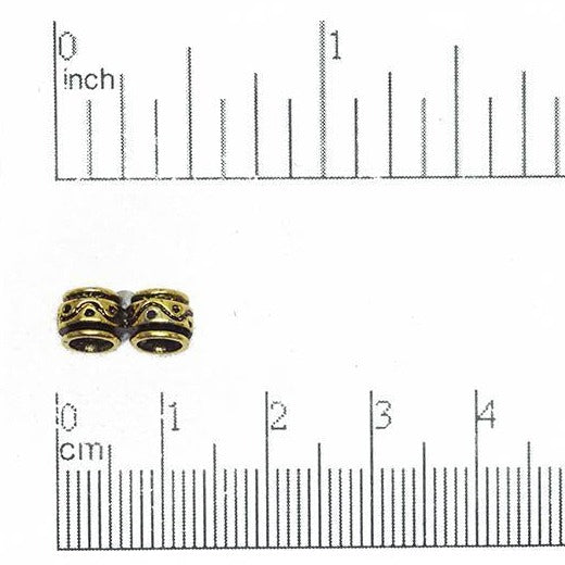 13mm x 6mm Gold over Pewter 2-Hole Spacer Bar Sold by the Piece - CBS3246