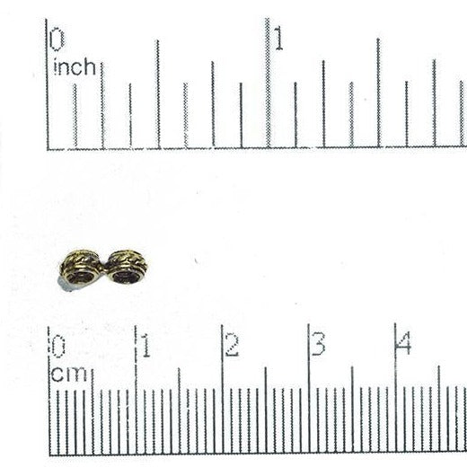 9.5mm x 4.5mm Textured 2-Hole Spacer Bar Connector - Made of Pewter - Sold Individually - CBS3469