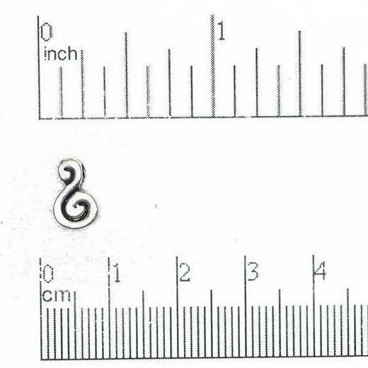 20mm x 16mm Swirl Drop Bead - Made of Pewter - Sold Individually - CBS3663