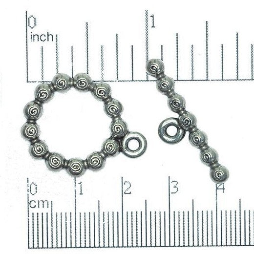 21mm Round Toggle Clasp Pewter sold by the Piece - CBS3703