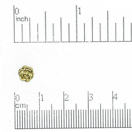 6mm Gold over Solid Pewter Flower Bead Sold by the Piece - CBS10008
