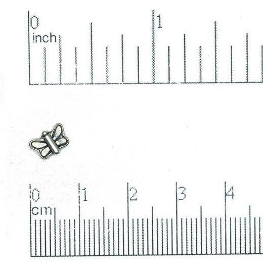 8mm x 5mm Butterfly Bead - Made of Pewter - Antique Pewter & Gold Finishes - Sold Individually - CBS10011