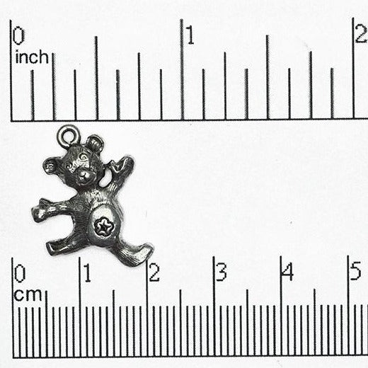 19mm x 15mm Pewter Teddy Bear Charm sold by the Piece - CBS1061