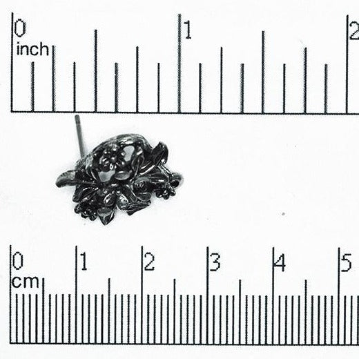 20.5mm x 17.5mm Floral Bouquet Post Earring - Made of Pewter - Sold Individually - CBSG24