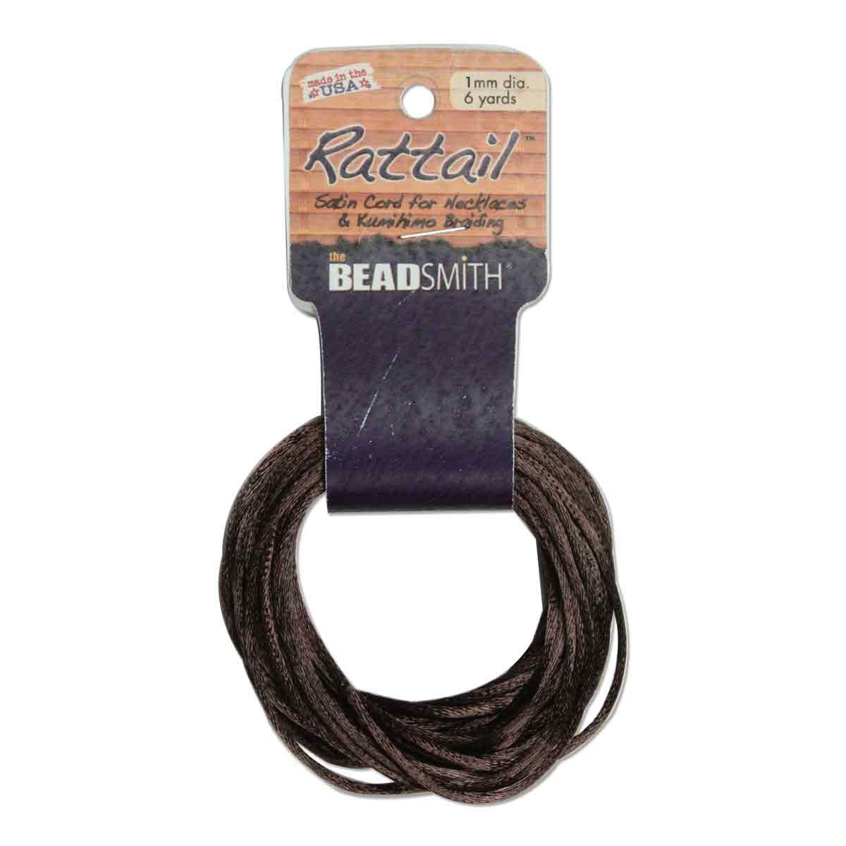 RATTAIL 1MM MED BROWN 6YD /CARD USA MADE