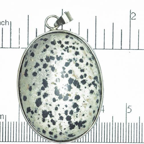 30mm x 40mm Dalmatian Jasper Oval Shaped Pendant - With Bail - Semi Precious Stone - SP620