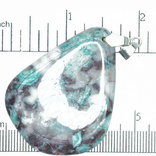 32 - 50mm Green Crazy Lace Agate Free-form Pendant - With Bail - Semi Precious Stone - SP625