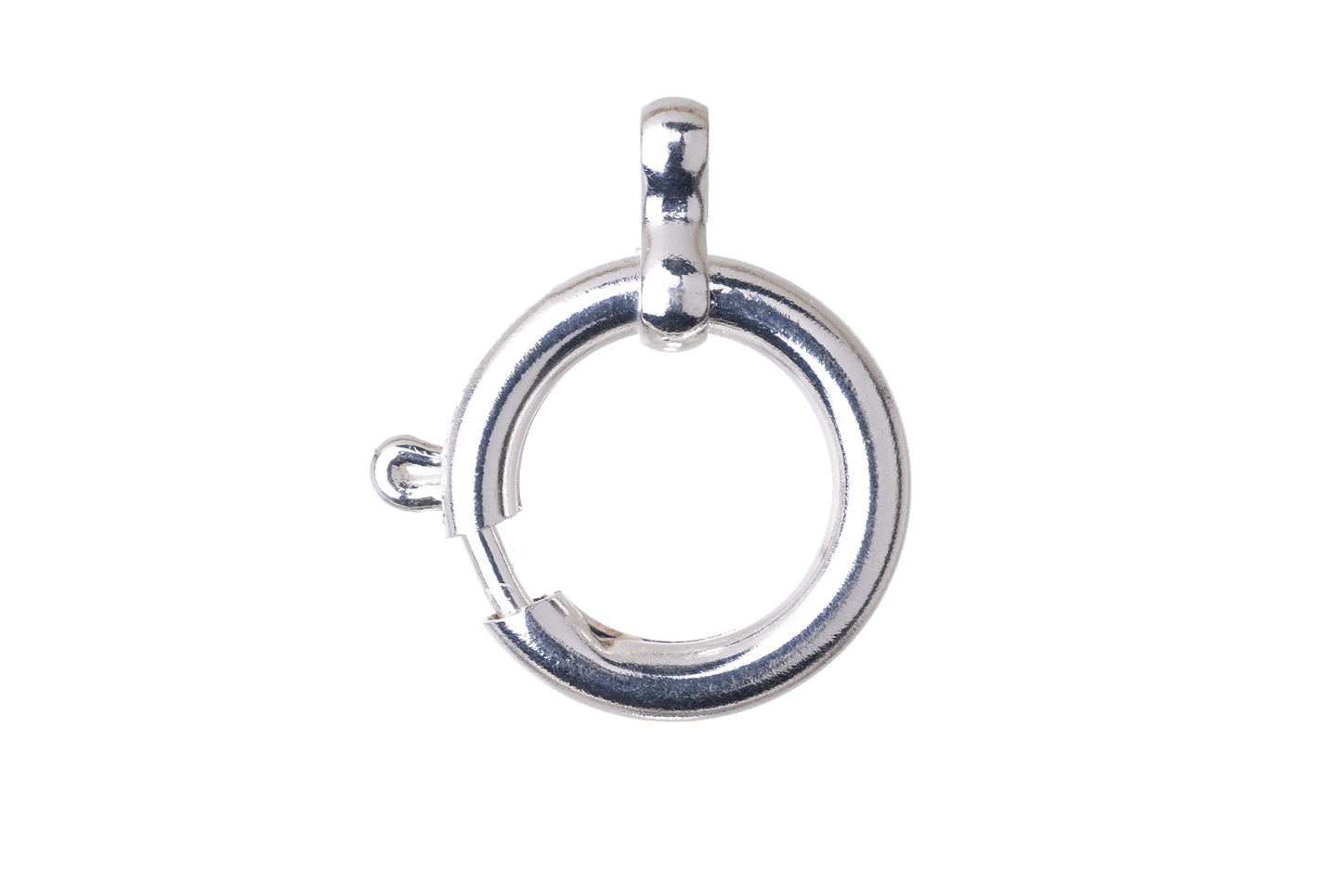 21mm Spring Ring Clasp w/ Loop - Made of plated brass - Sold individually - SR21