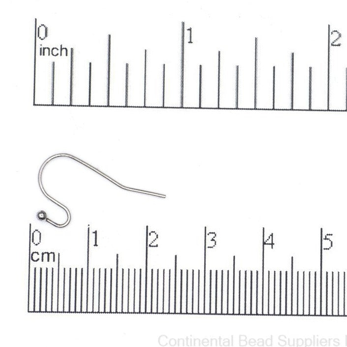 20 gauge Stainless Steel French Ear Wires with Ball sold by the Dozen - EW12SS