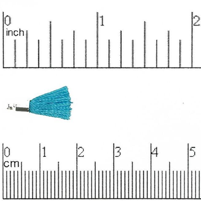 17mm-20mm Small Silk Tassel with Silver Cap - Sold by the Piece - 1mm Loop - Available in Multiple Colors