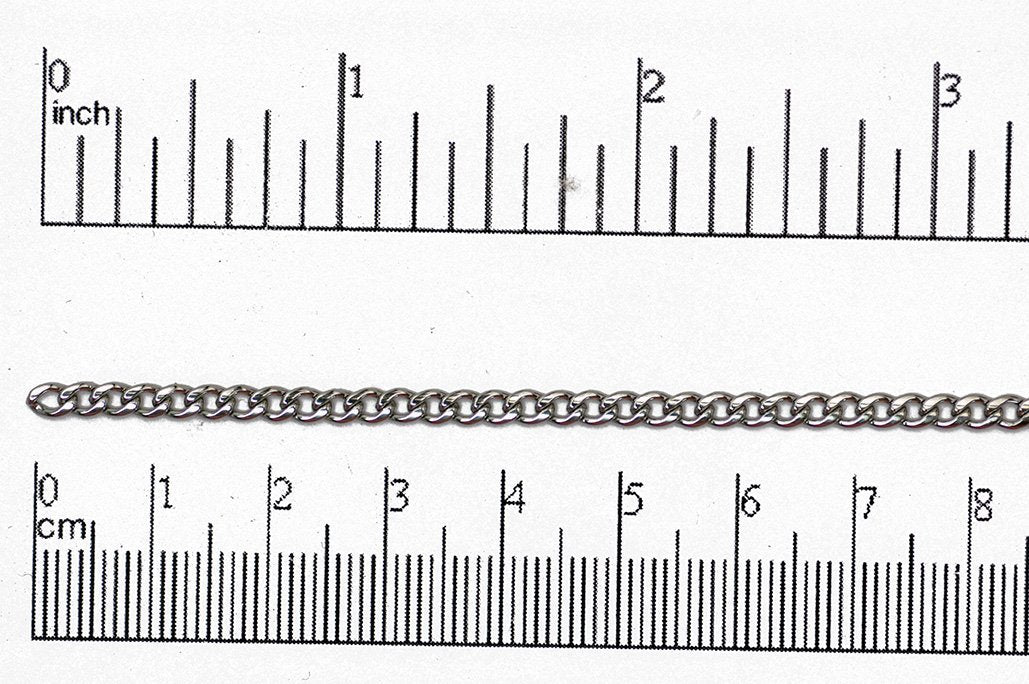 2.5mm x 4.5mm Curb Stainless Steel Curb Chain sold by the Foot - CH 126SS