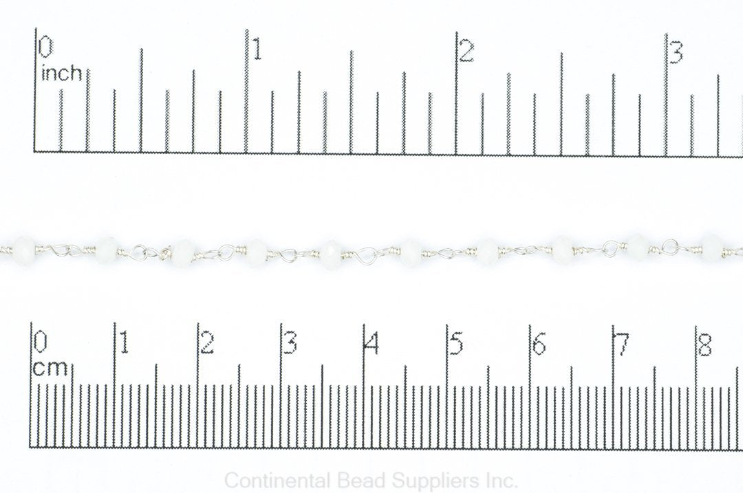 3.5mm Fire Polished Glass Beaded Rosary Specialty Chain sold by the Foot available in Multiple Colors - CH 151