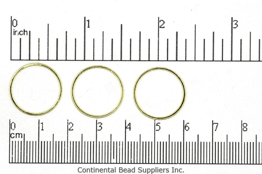 18mm Soldered Closed Ring Link - 18k Gold Plated - Sold by the Piece - CH-863/Link