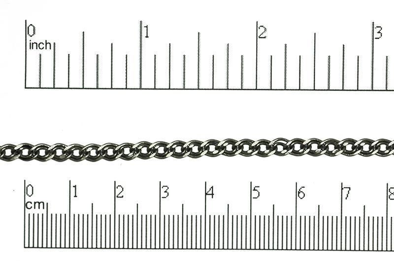 4mm Elegant Layered Double Link Curb Chain - Made of Brass - Sold by the Foot - Ch-883