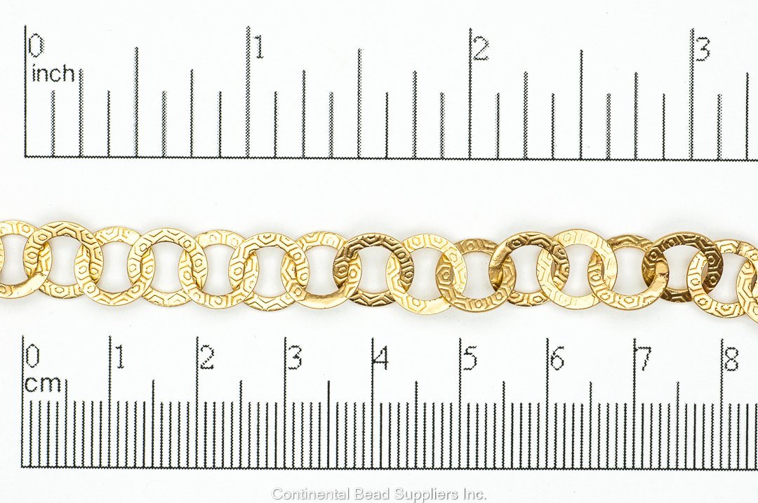 9mm Round Flattened Textured Cable Chain Sold by The Foot - CH 930