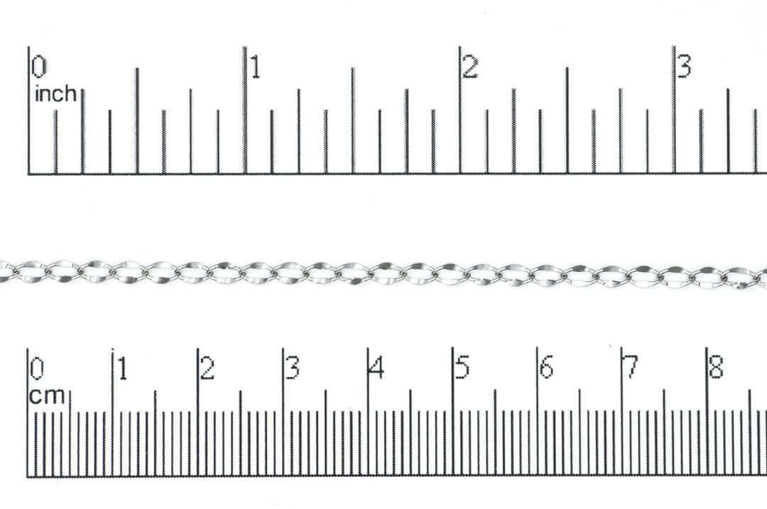 4mm x 2.6mm Flat Oval Stainless Steel Curb Chain sold by the Foot - CH 144SS