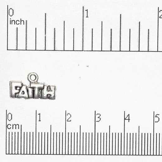 15mm x 9mm "FAITH" Charm - Made of Pewter - Sold Individually - CBS2863