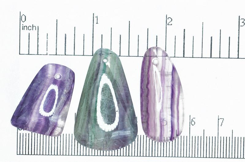 30-35mm Fluorite Free Form Pendant - Drilled - Semi Precious Pendant - Sold by the Piece - SP644