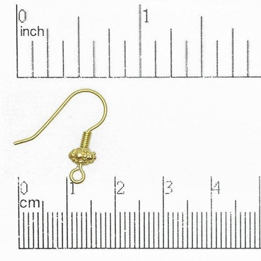 French Ear Wire with Bead. Sold by the Dozen - EW5004
