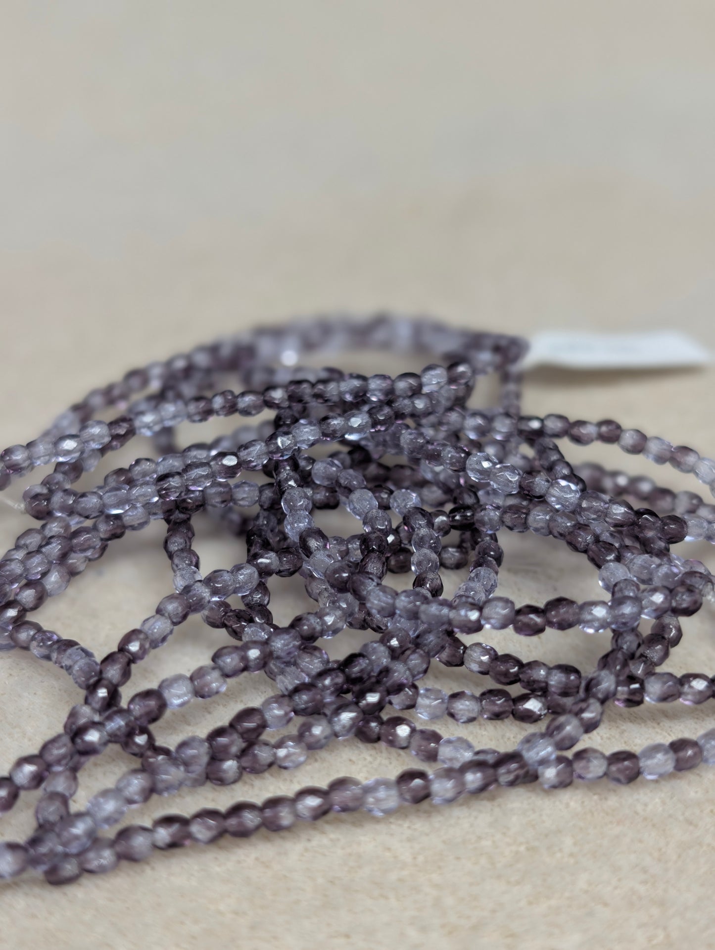 Fire Polish, Round, Grape, 3mm