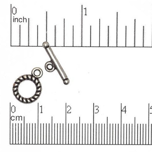 10mm x 13mm Loop, 17mm Bar Spiral Toggle Clasp - Available in Antique Pewter & Gold - Sold as Set - CBS 11/231