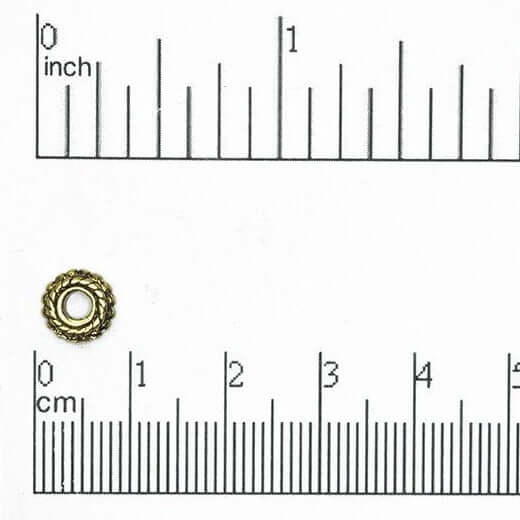 7mm Spiral Rope Loop Bead - Made of Pewter - Gold Finish - Sold Individually - CBS 11/8923