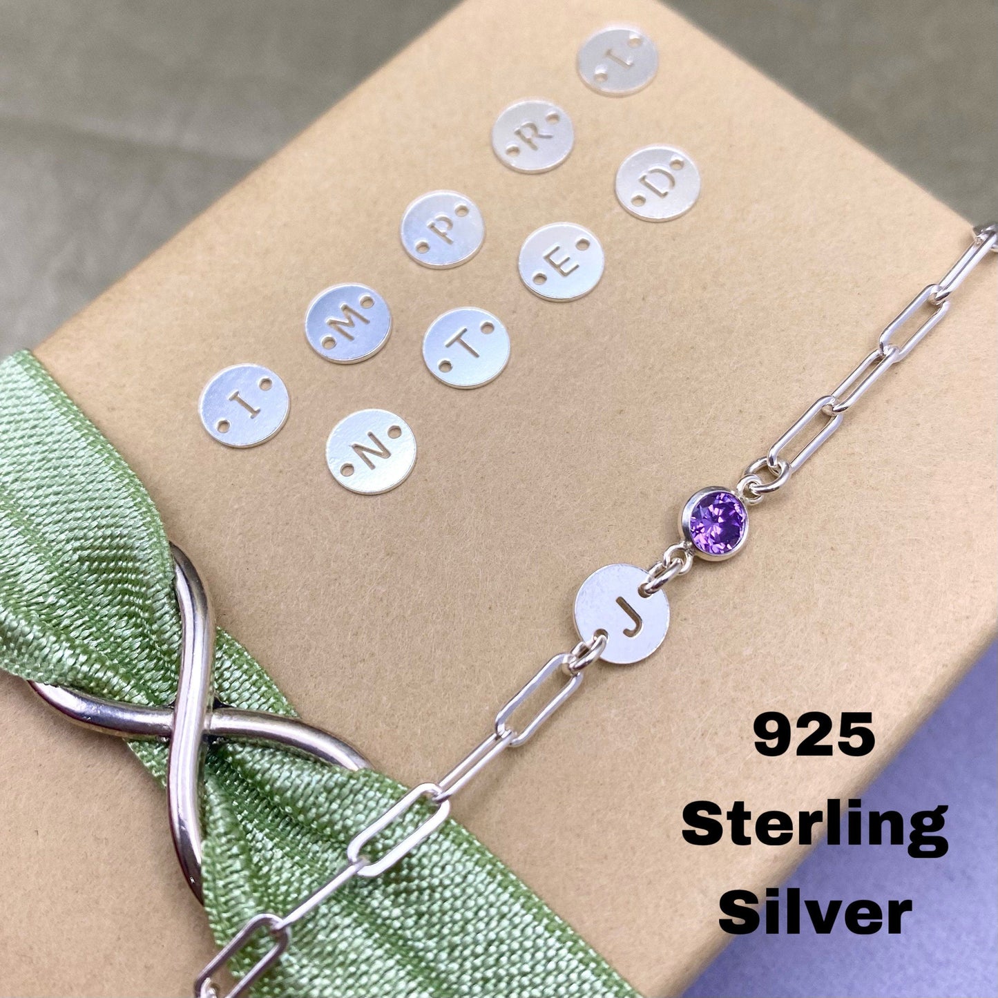 Round Letter Connectors 6mm - Sterling Silver - L33S