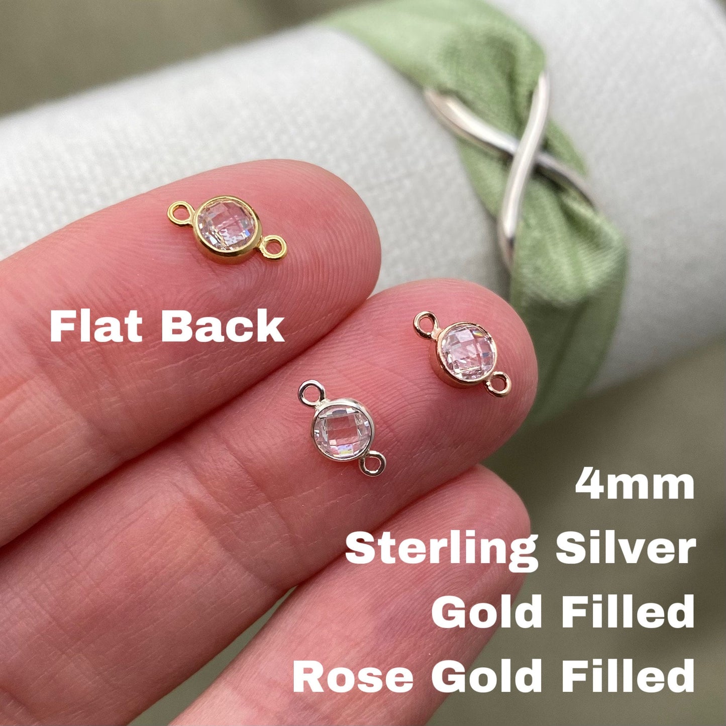 Clear Flatback Connectors 4mm - 5 Pack - B4