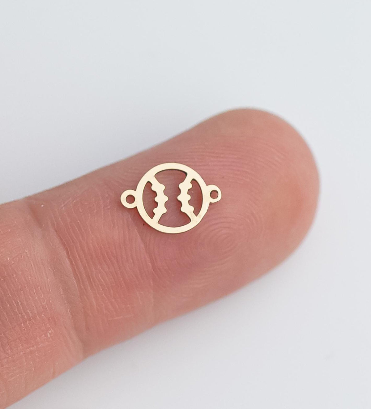 14K Gold Filled Baseball Connector Permanent Jewelry Connectors 14K GF 1420 or 925 Sterling Silver 7mm tall ball connector