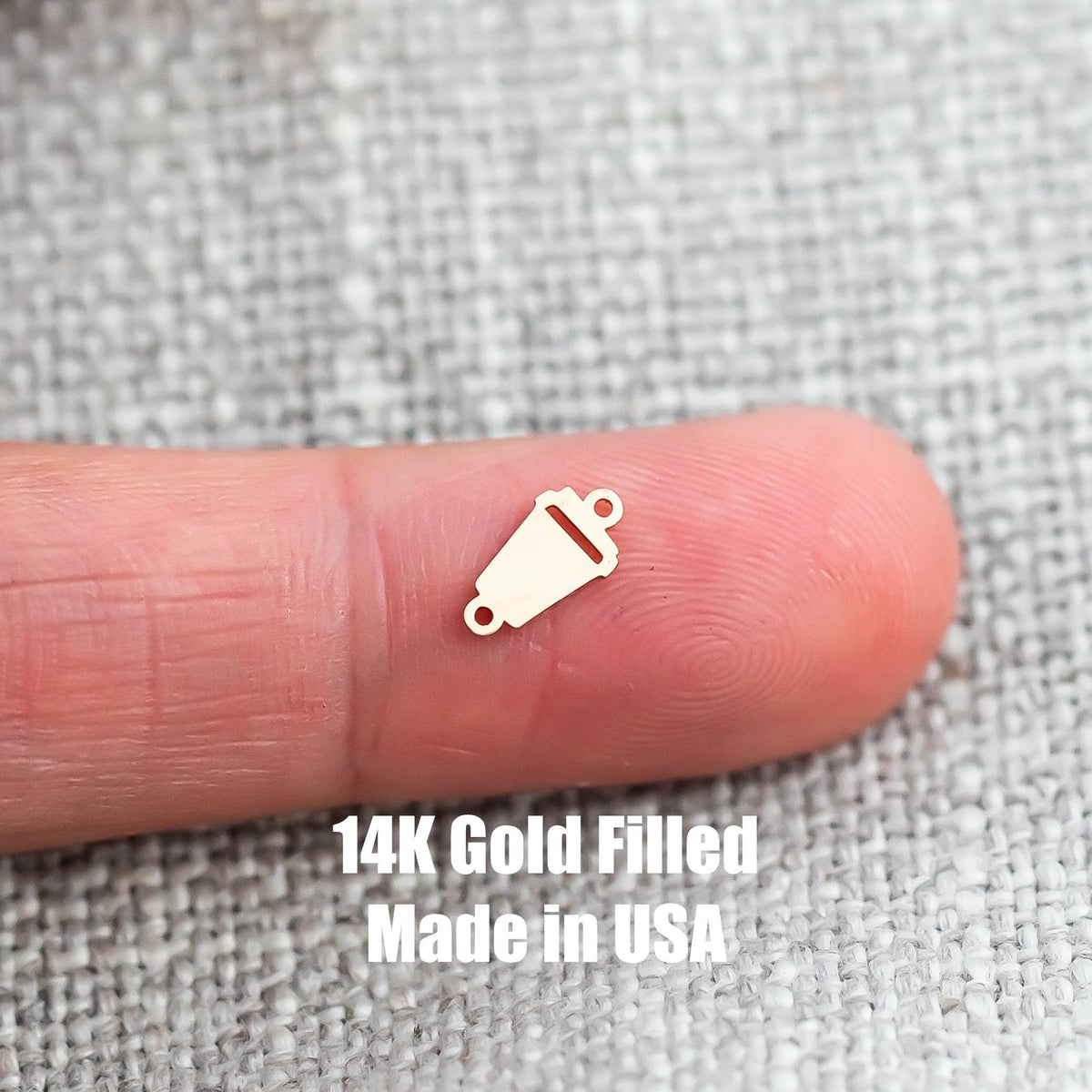 Coffee Cup Connector - 14Kt Gold Filled Sterling Silver - Coffee Connectors - Permanent Jewelry Supply