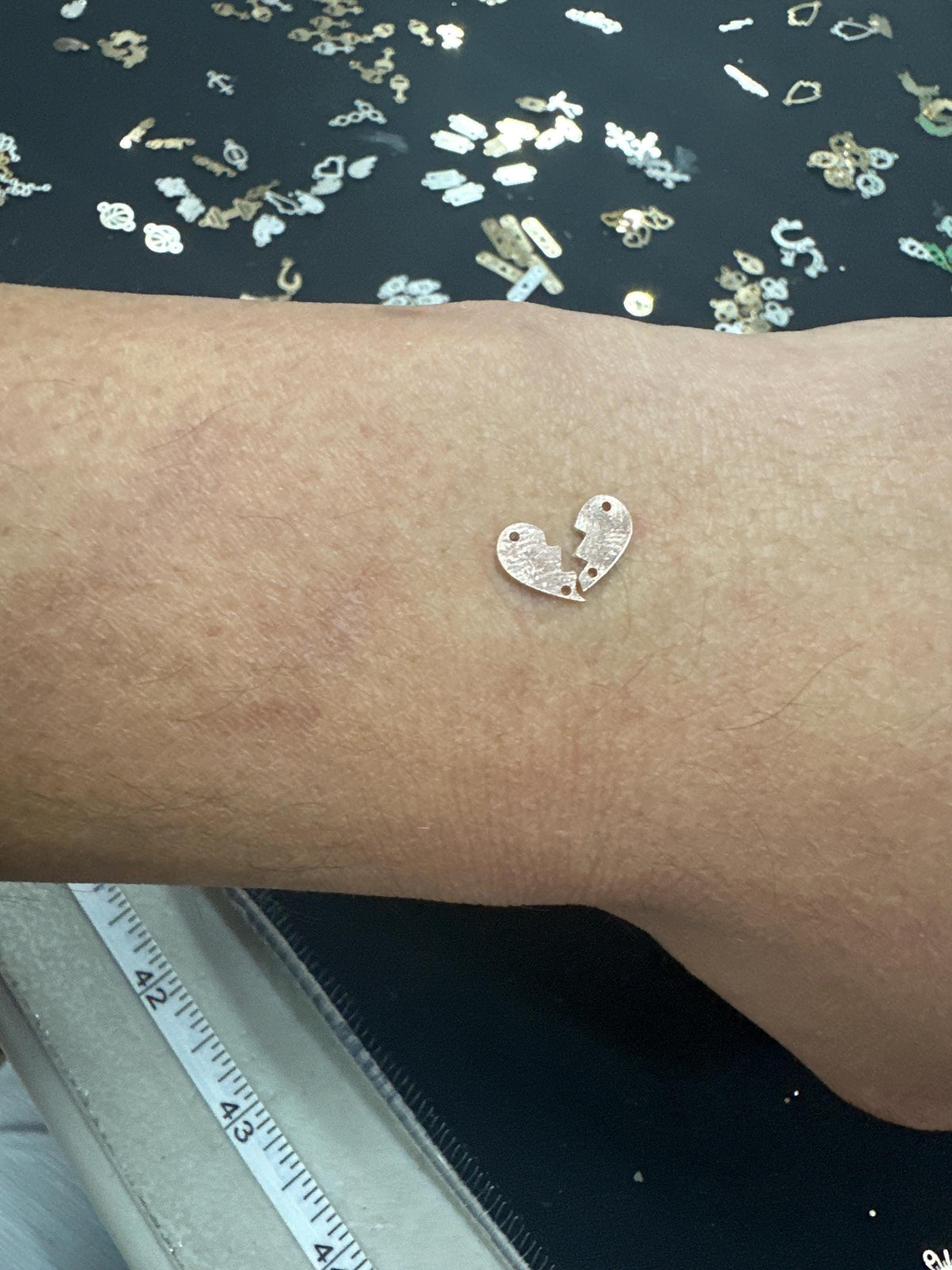 BFF heart connector charm (1 set) Connector - 14Kt Gold Filled Sterling Silver - Connectors - Permanent Jewelry Supply