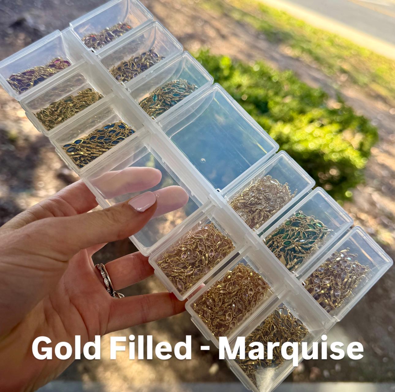 Luxe Marquise Birthstone Connectors - Gold Filled - 3 Pack/12 Pack - B34G - Luxe Colors