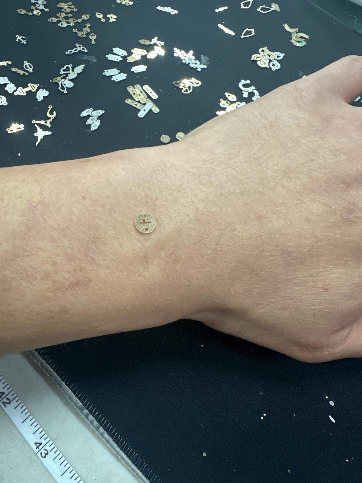 14k Gold Filled Disc Connectors Star Cross Lightning Bolt Heart Om Sterling Silver Connectors Bracelet or Necklace Permanent Jewelry Supply
