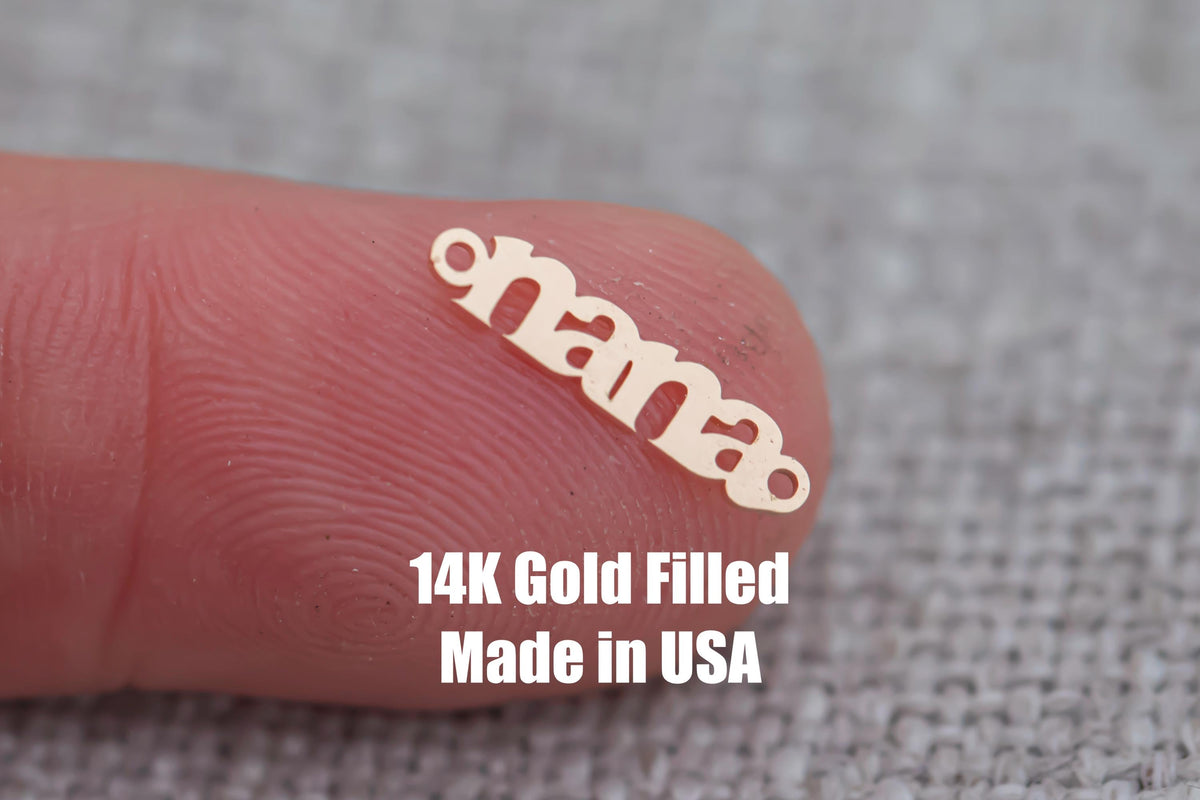 Permanent Jewelry Connector Bestie Mama Sister Grammy Wifey Auntie Mini Mimi 14K Gold Filled 925 Sterling Silver Connectors Made in USA
