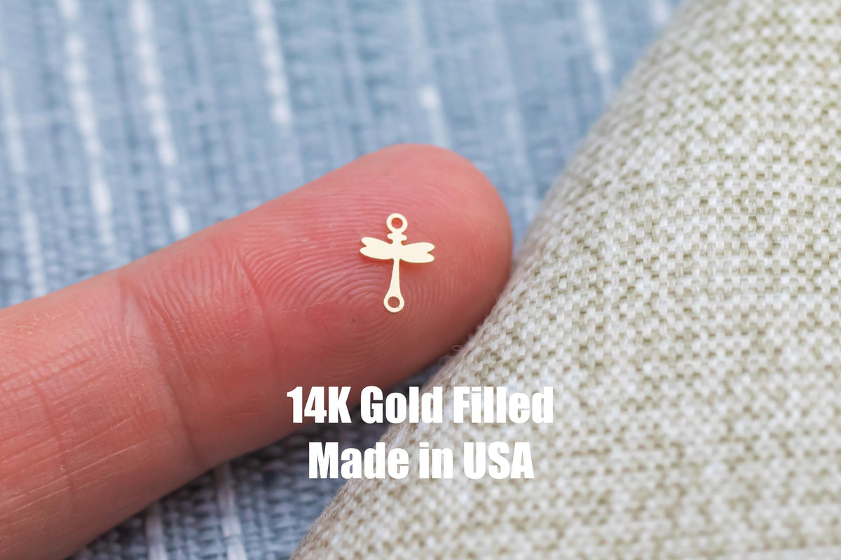 Dragon Fly Dragonfly Connector - 14Kt Gold Filled or Sterling Silver- Connectors - Bracelet or Necklace - Permanent Jewelry Supply