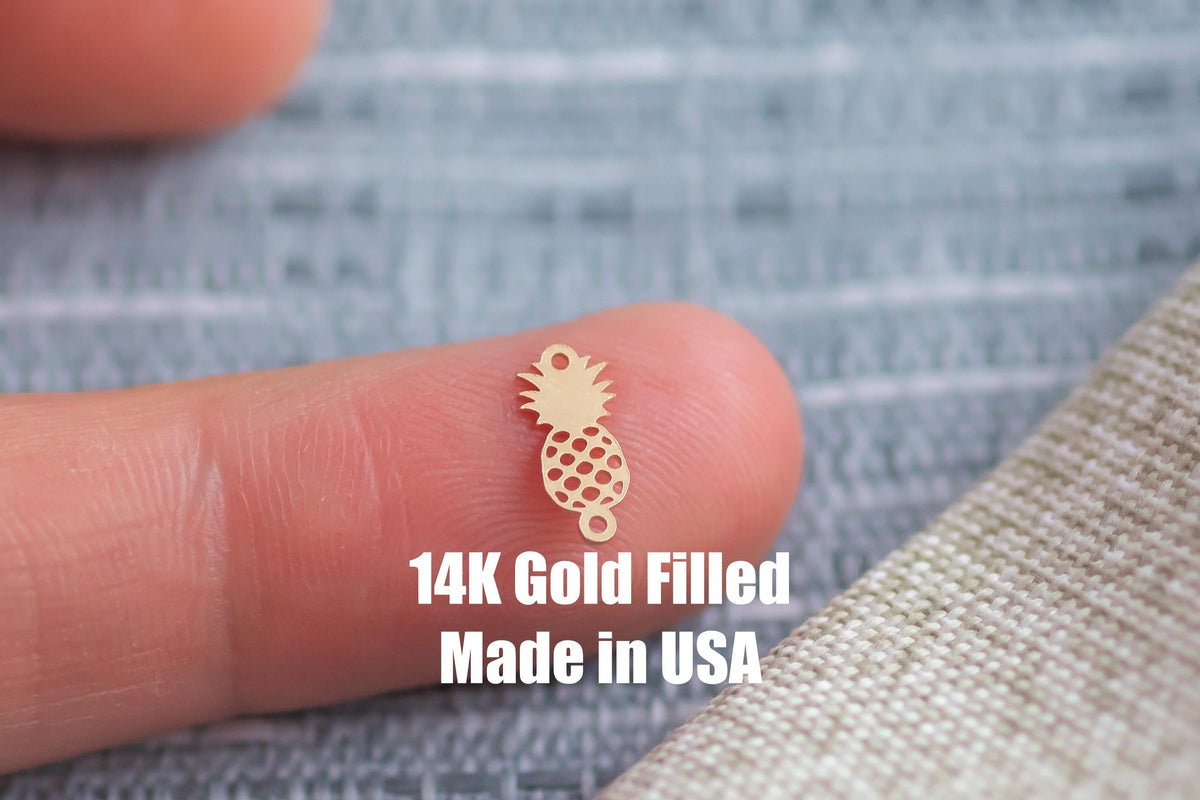 Pineapple Complex Connector - Tiny 14Kt Gold Filled or Sterling Silver Connectors- for Bracelet or Necklace - Permanent Jewelry Supply