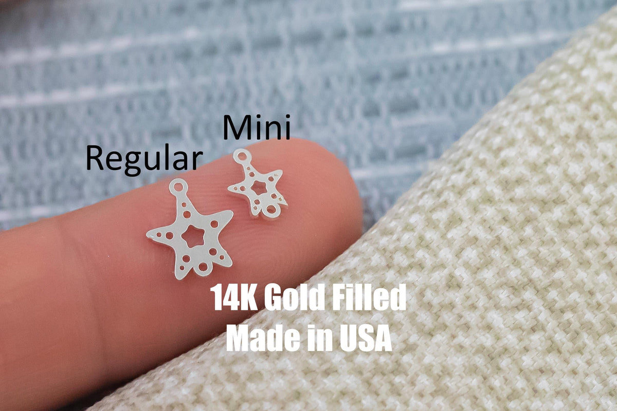Star Fish Connector - Tiny 14Kt Gold Filled or Sterling Silver Connectors- for Bracelet or Necklace - Permanent Jewelry Supply