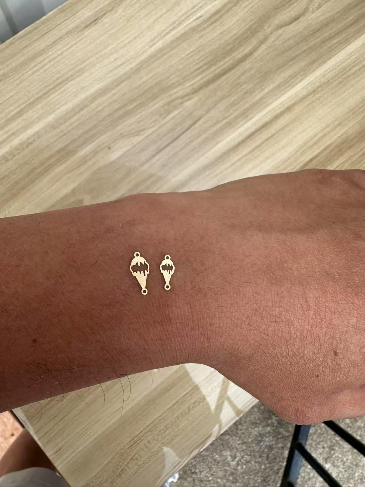 Ice Cream Cone Connector - Tiny 14Kt Gold Filled or Sterling Silver Connectors- for Bracelet or Necklace - Permanent Jewelry Supply