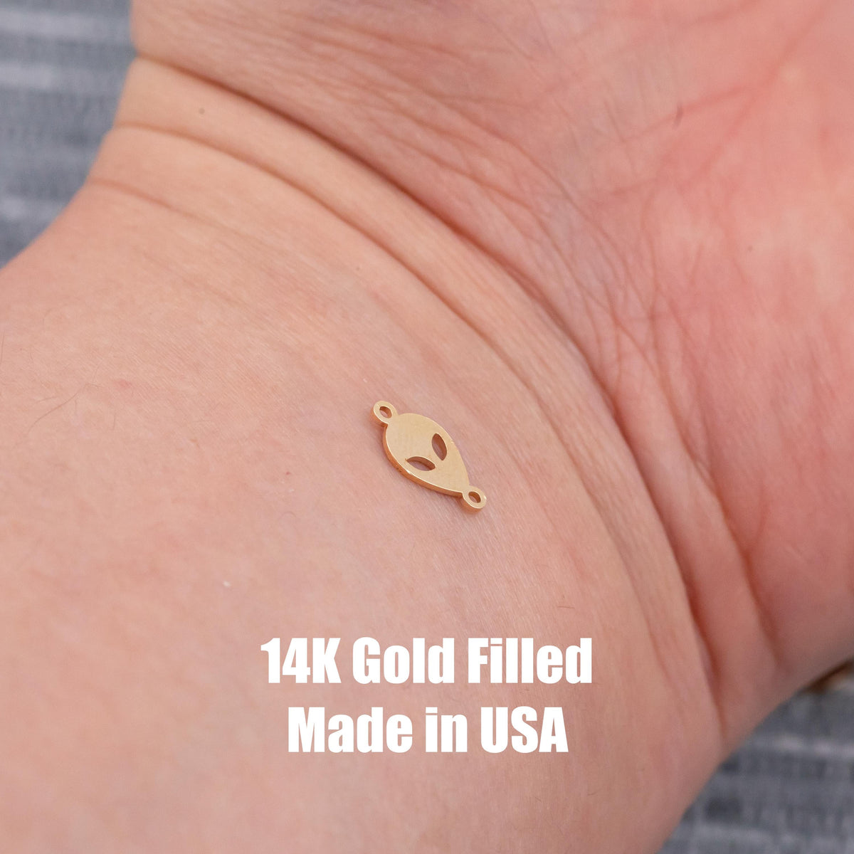 Alien Head Connector - Tiny 14Kt Gold Filled or Sterling Silver Connectors- for Bracelet or Necklace - Permanent Jewelry Supply