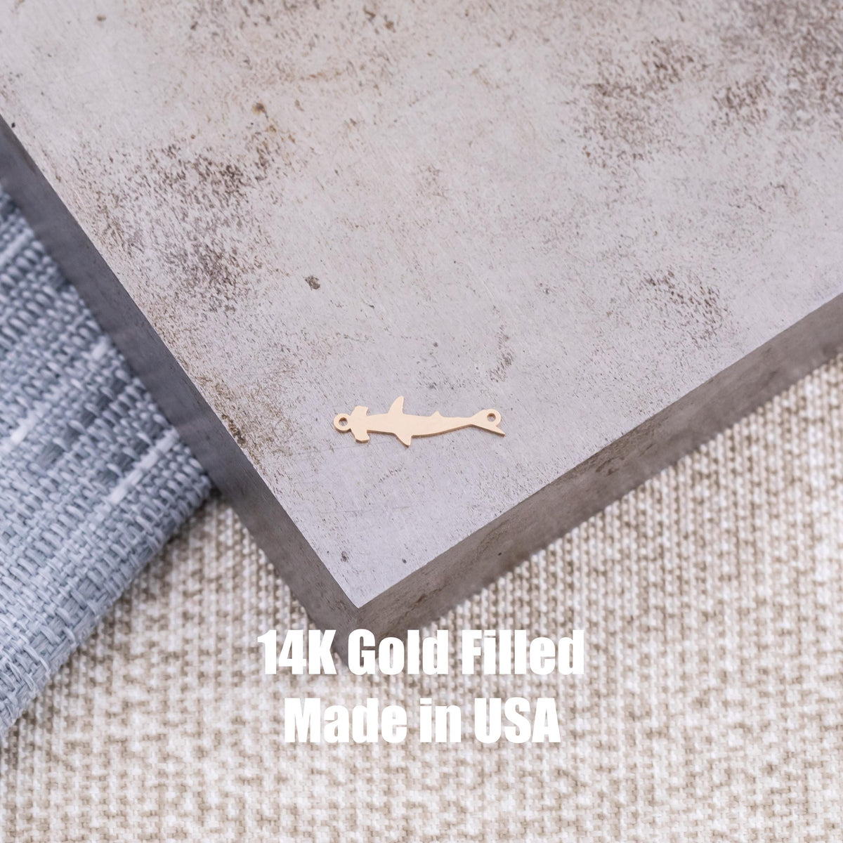 Hammerhead Shark Connector - Permanent Jewelry Connectors - 14kt gold filled or Sterling Silver - Made in the USA