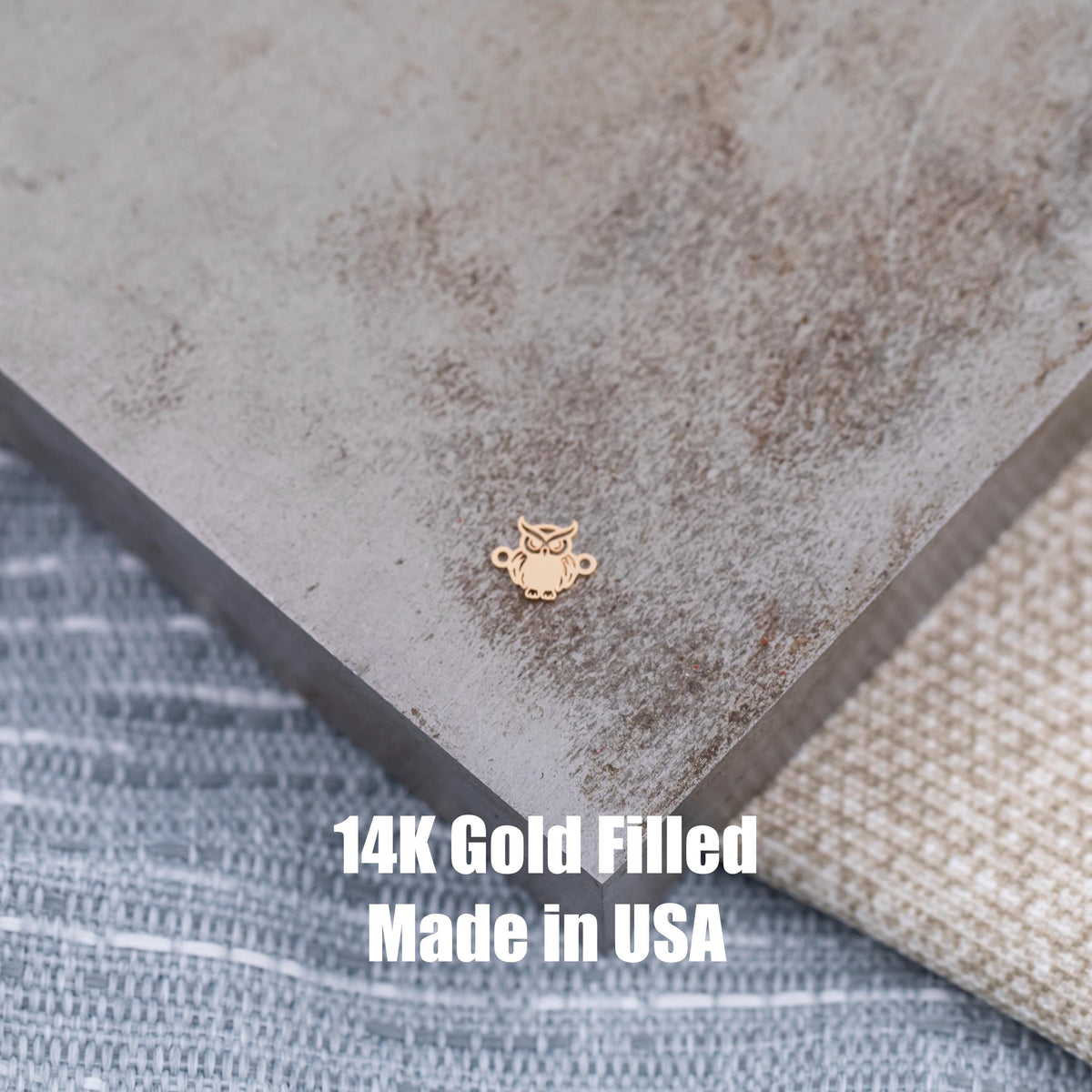 Tiny Owl Connector for Permanent Jewelry - 14Kt Gold Filled Sterling Silver - Permanent Jewelry Supply - Permanent Jewelry Connector Charms