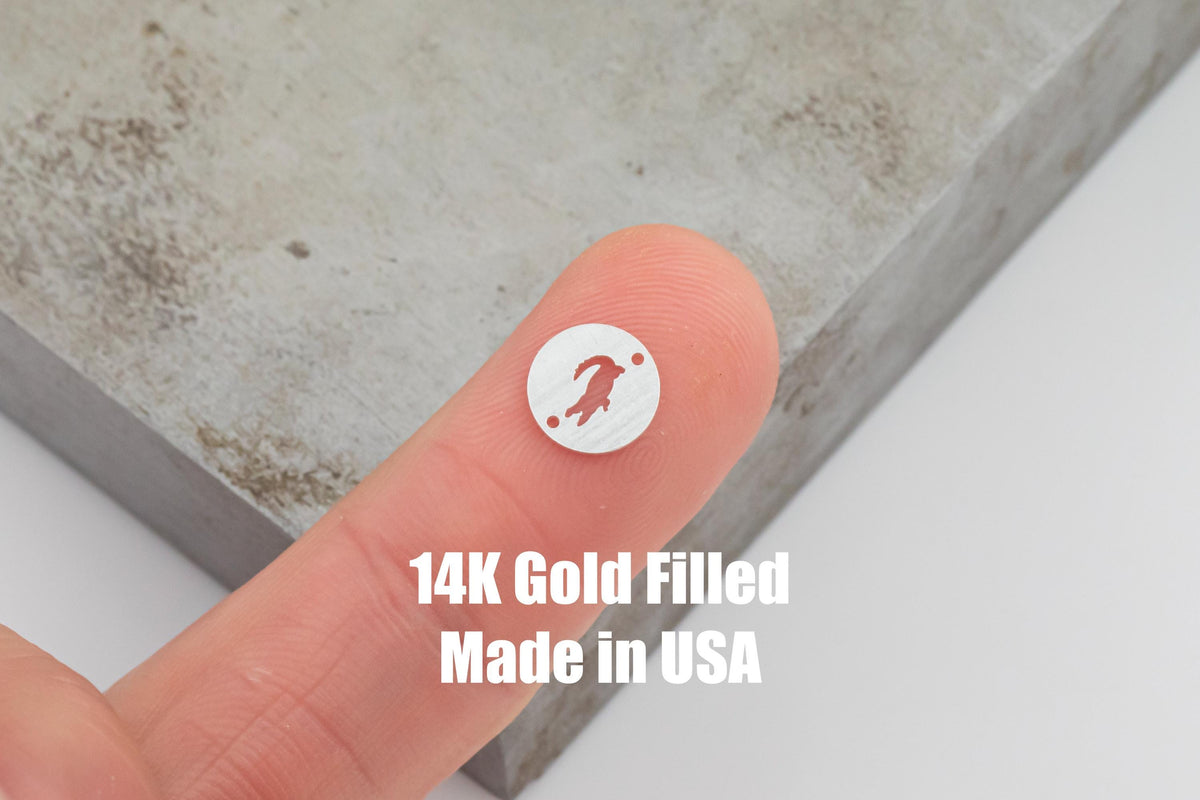 Crocodile Alligator Disc Connector - 14Kt Gold Filled Sterling Silver - Connectors - Permanent Jewelry Supply
