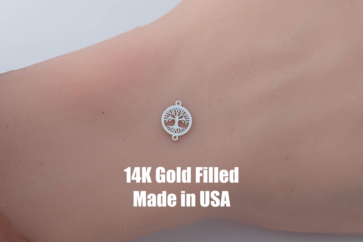Tree of Life connector for Permanent Jewelry 14K Gold Filled sterling silver connector pendant