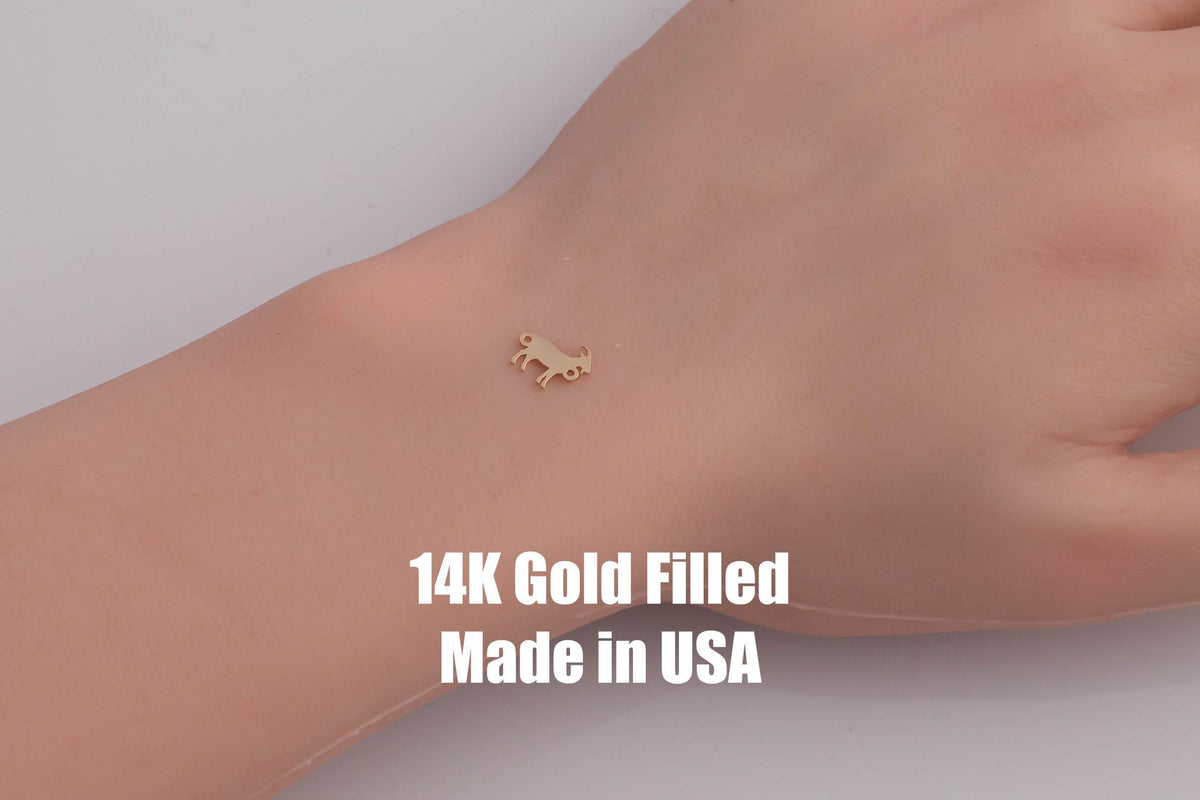 Goat connector - sterling silver or gold filled- permanent jewelry word connectors- charm, pendant,