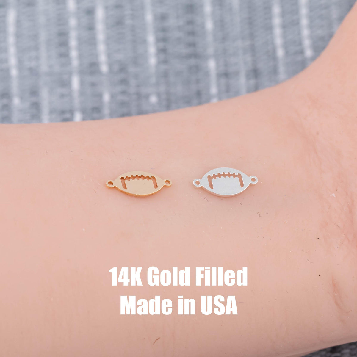 Football Connector Permanent Jewelry Connectors 14K Gold Filled or 925 Sterling Silver Gold Filled Connectors Bracelet Necklace Supply