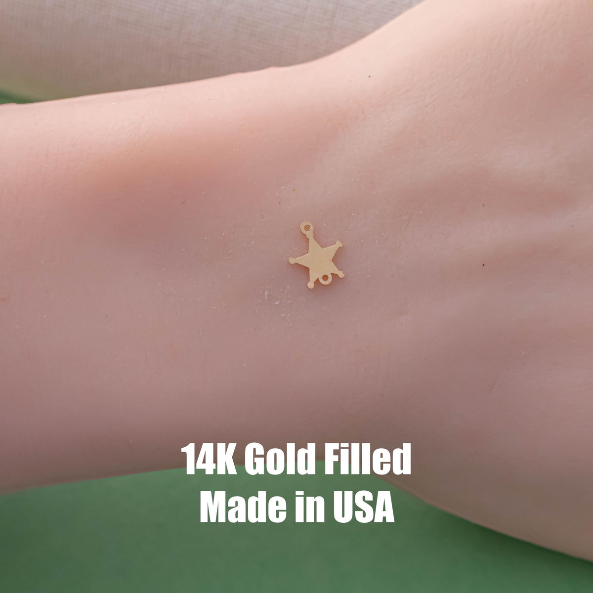 Southwestern Star Badge- 14Kt Gold Filled or Sterling Connectors Permanent Jewelry Bracelet or Necklace Permanent Jewelry